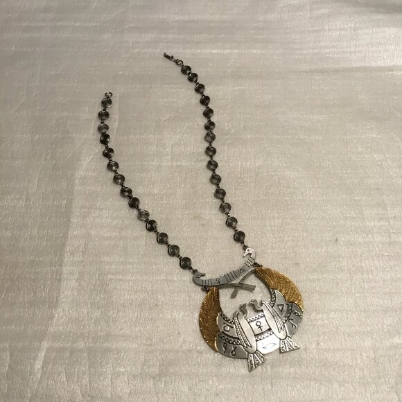 Vintage ART Arthur Pepper Egyptian Revival Vulture Goddess Necklace - Picture 4 of 13